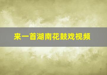 来一首湖南花鼓戏视频