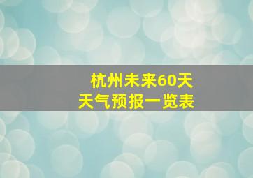 杭州未来60天天气预报一览表