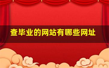 查毕业的网站有哪些网址