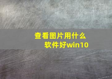 查看图片用什么软件好win10