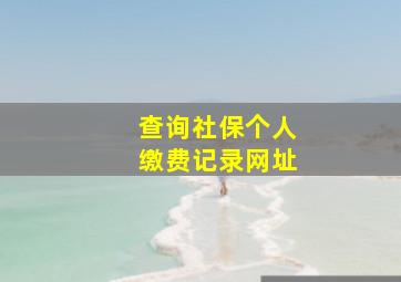 查询社保个人缴费记录网址