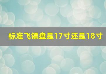 标准飞镖盘是17寸还是18寸