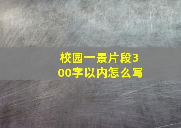 校园一景片段300字以内怎么写