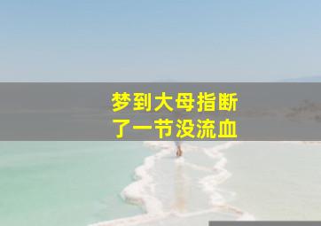 梦到大母指断了一节没流血