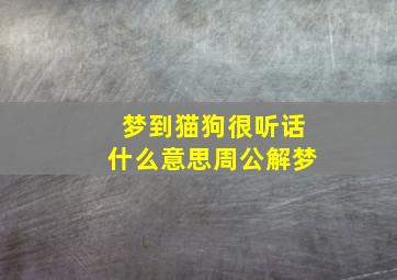 梦到猫狗很听话什么意思周公解梦