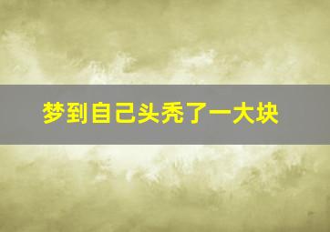 梦到自己头秃了一大块