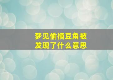 梦见偷摘豆角被发现了什么意思