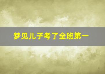 梦见儿子考了全班第一