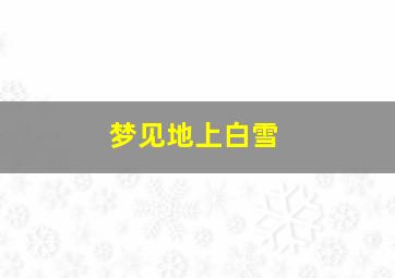 梦见地上白雪