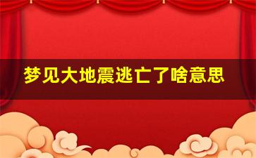 梦见大地震逃亡了啥意思