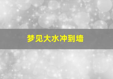 梦见大水冲到墙