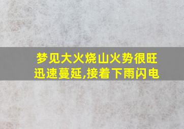 梦见大火烧山火势很旺迅速蔓延,接着下雨闪电