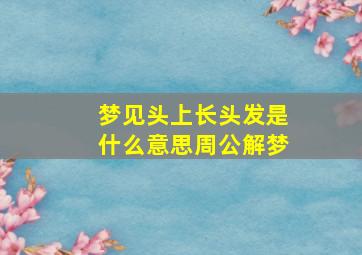 梦见头上长头发是什么意思周公解梦