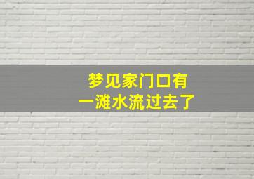 梦见家门口有一滩水流过去了