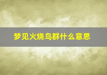 梦见火烧鸟群什么意思