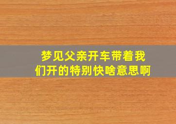 梦见父亲开车带着我们开的特别快啥意思啊