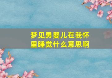 梦见男婴儿在我怀里睡觉什么意思啊