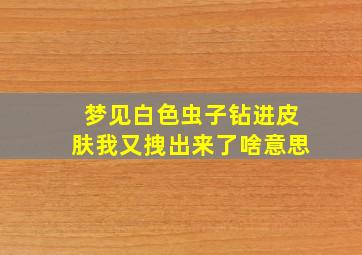 梦见白色虫子钻进皮肤我又拽出来了啥意思