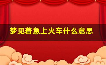 梦见着急上火车什么意思