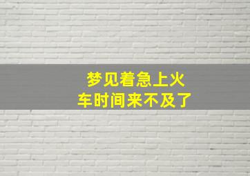 梦见着急上火车时间来不及了