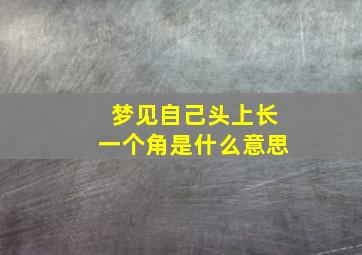 梦见自己头上长一个角是什么意思