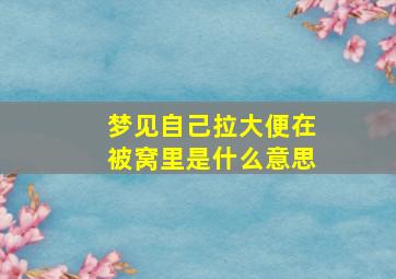 梦见自己拉大便在被窝里是什么意思