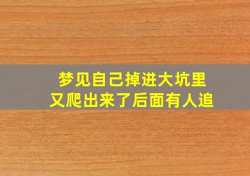 梦见自己掉进大坑里又爬出来了后面有人追