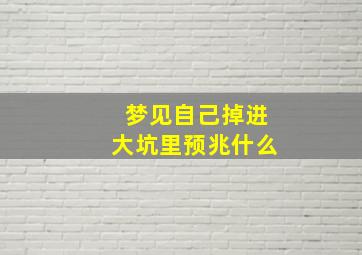 梦见自己掉进大坑里预兆什么