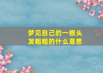 梦见自己的一根头发粗粗的什么意思