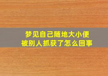 梦见自己随地大小便被别人抓获了怎么回事