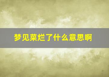 梦见菜烂了什么意思啊