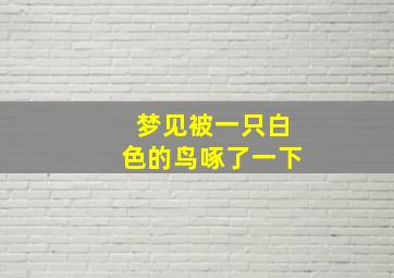 梦见被一只白色的鸟啄了一下