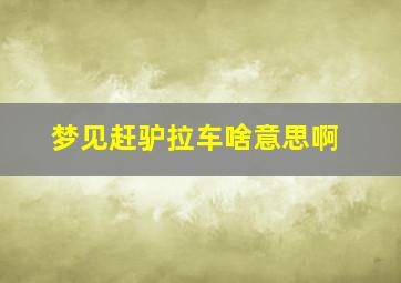 梦见赶驴拉车啥意思啊