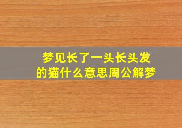 梦见长了一头长头发的猫什么意思周公解梦