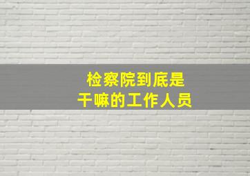 检察院到底是干嘛的工作人员