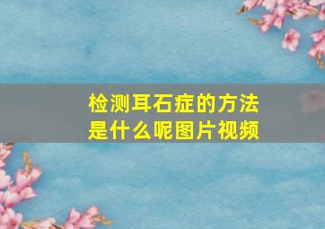 检测耳石症的方法是什么呢图片视频