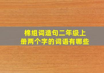 棉组词造句二年级上册两个字的词语有哪些