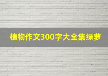 植物作文300字大全集绿萝