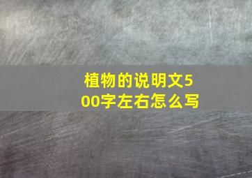 植物的说明文500字左右怎么写