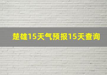 楚雄15天气预报15天查询