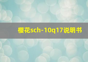 樱花sch-10q17说明书