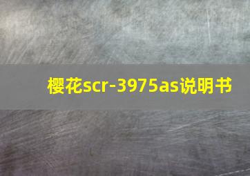 樱花scr-3975as说明书