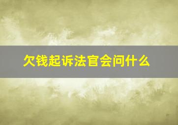 欠钱起诉法官会问什么