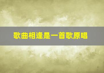 歌曲相逢是一首歌原唱