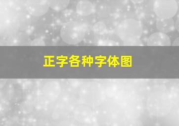 正字各种字体图