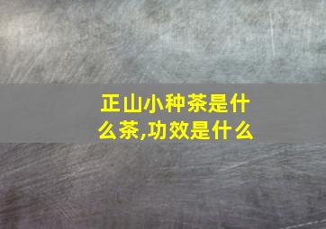 正山小种茶是什么茶,功效是什么