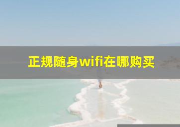 正规随身wifi在哪购买