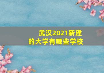 武汉2021新建的大学有哪些学校