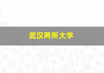 武汉两所大学