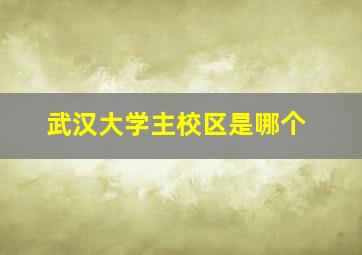 武汉大学主校区是哪个